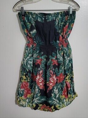 Rip Curl Strapless Tropical Mini Dress Vintage